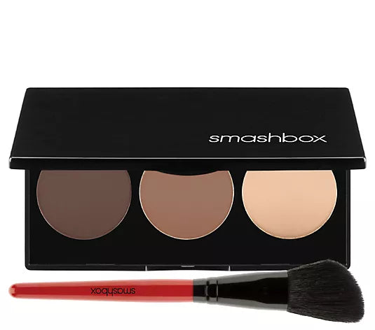 Smashbox contour kit with three shade pans and red-handled brush