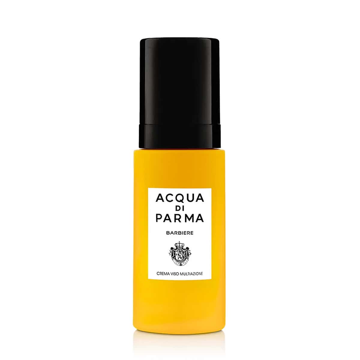 Acqua di Parma face cream bottle with black pump and yellow label