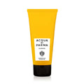 Yellow squeeze face wash tube with white Acqua di Parma Barbiere label