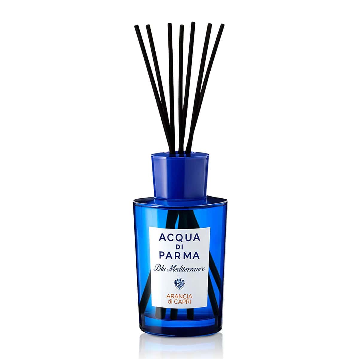 Acqua di Parma room diffuser bottle with reed sticks, blue