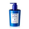 Acqua di Parma Blu Mediterraneo hand & body lotion bottle with blue pump and label