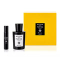 Acqua di Parma Colonia Essenza deluxe gift set with black bottles and yellow box