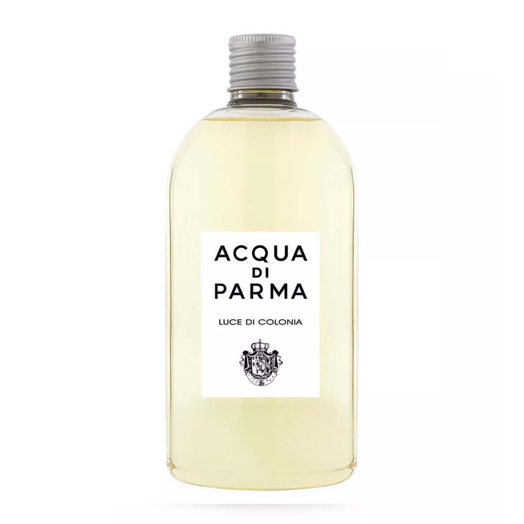 Acqua di Parma Luce di Colonia diffuser refill bottle, clear light-yellow liquid