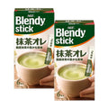 AGF Blendy Stick matcha au lait green tea latte mix stick boxes, 6 sticks each