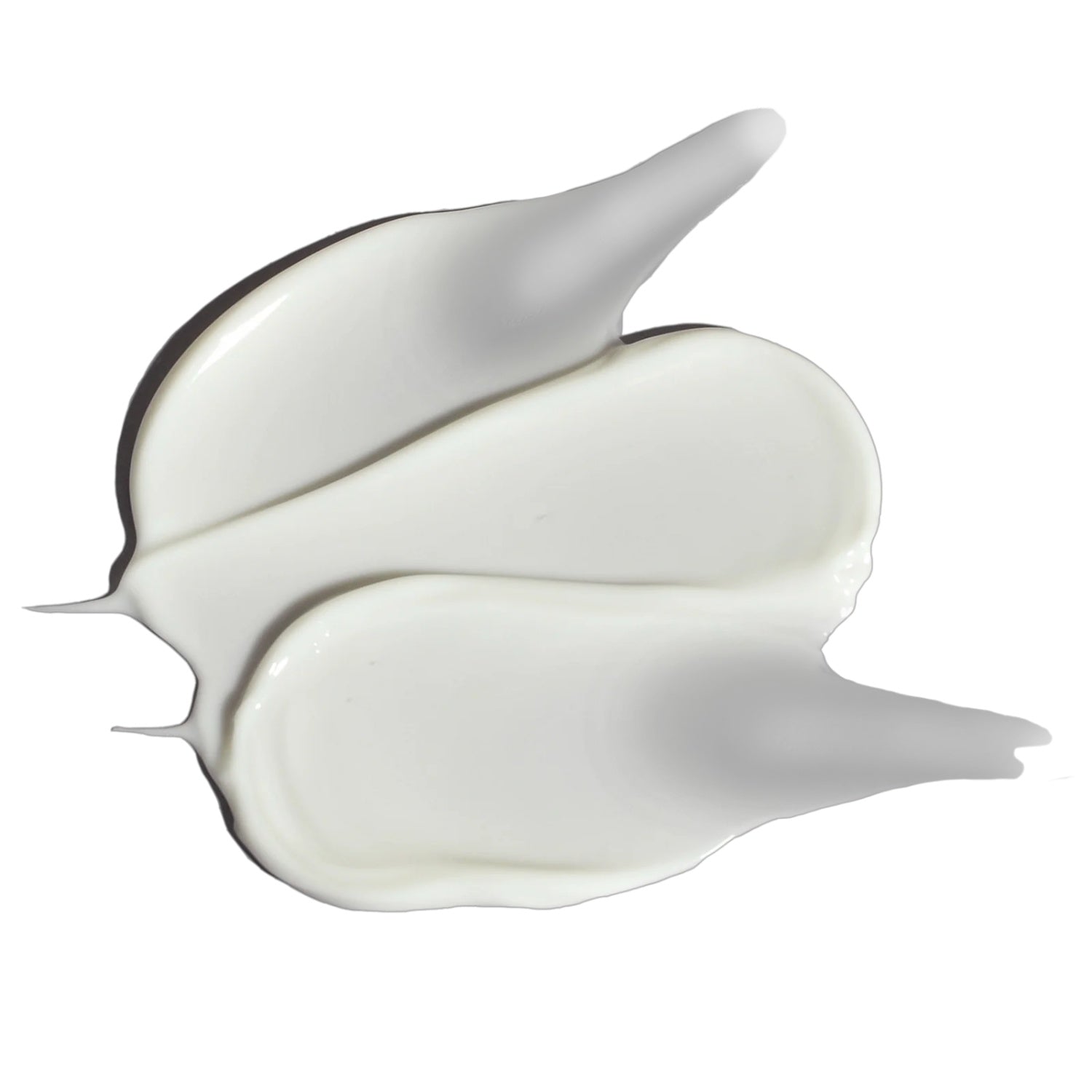 White moisturizer cream swatch with smooth, glossy texture