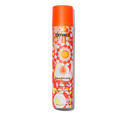 Amika hairspray bottle with orange cap and colorful floral label, intense hold