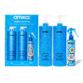 Hydration set with blue pump bottles and spray bottle, shown with product box.