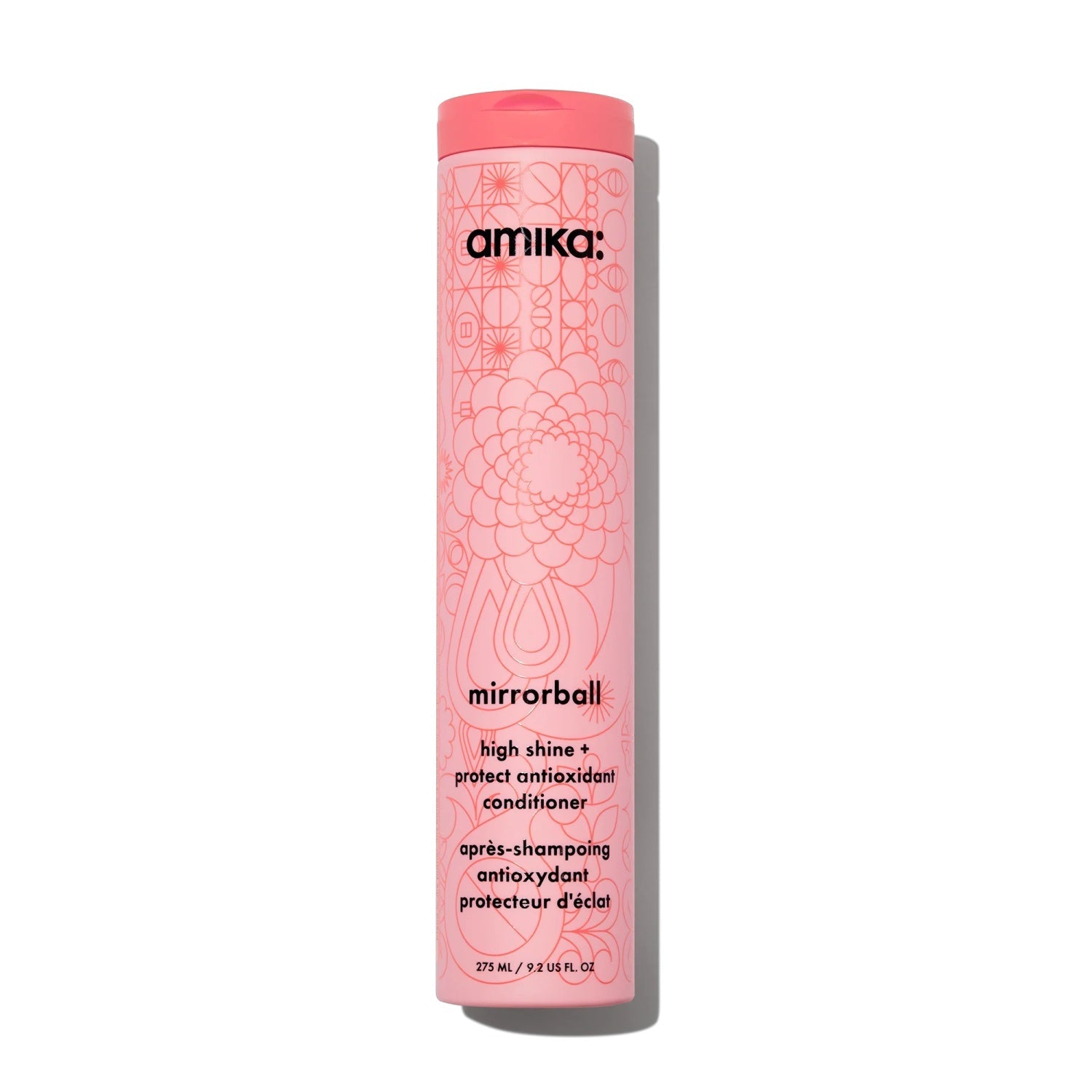 amika Mirrorball high shine antioxidant conditioner bottle, pink, 75 ml