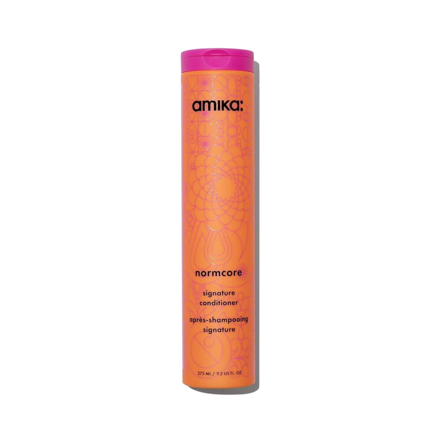 Hydrating conditioner bottle, orange body with purple cap