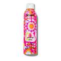 Amika dry shampoo bottle for oil control, pink and orange patterned label