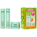 amika hair repair routine set with bottles, jar, and box packaging