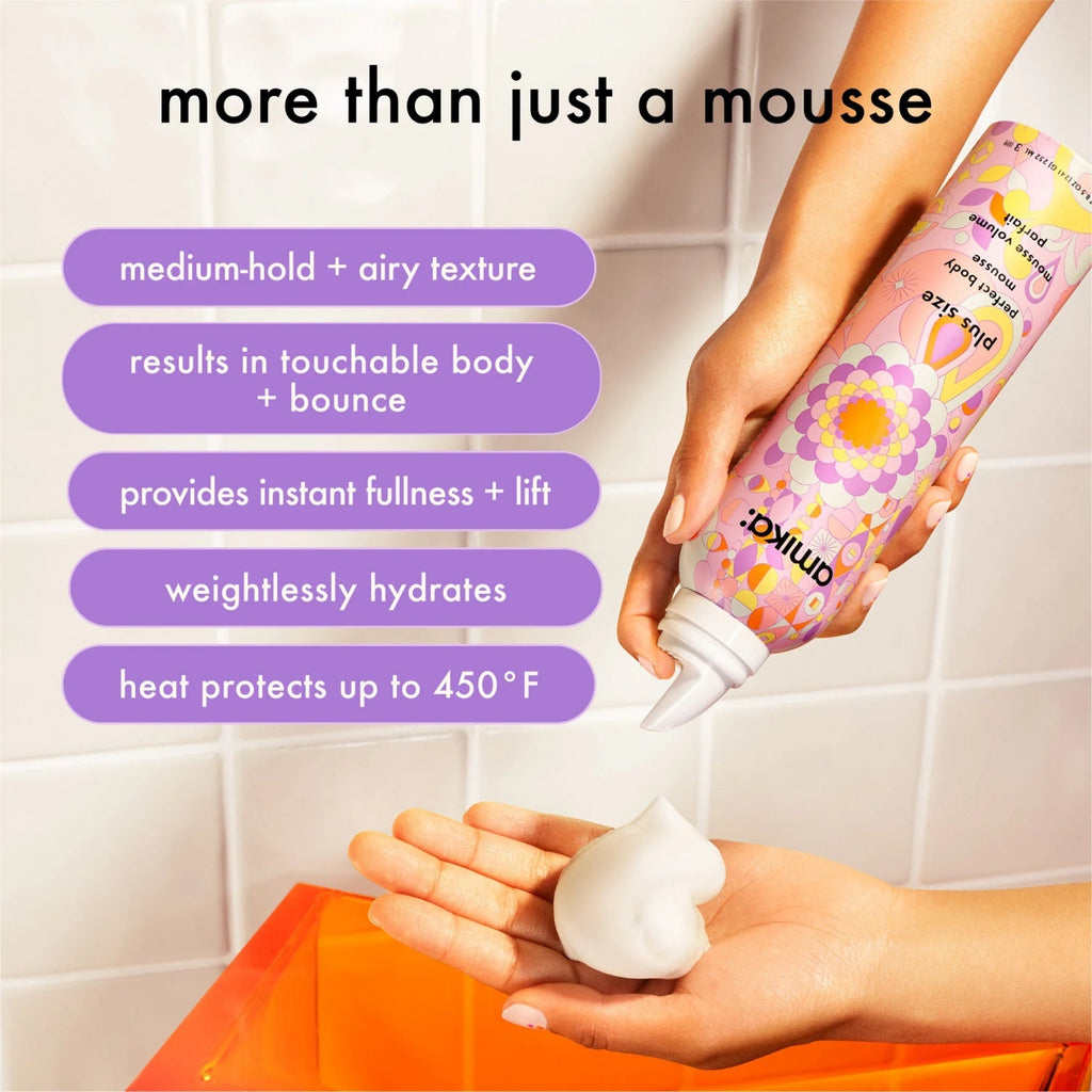 White mousse on hands, with bottle applying on skin
