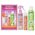 Amika hair volumizing set: boxed kit with pink spray bottle and pastel styling bottles