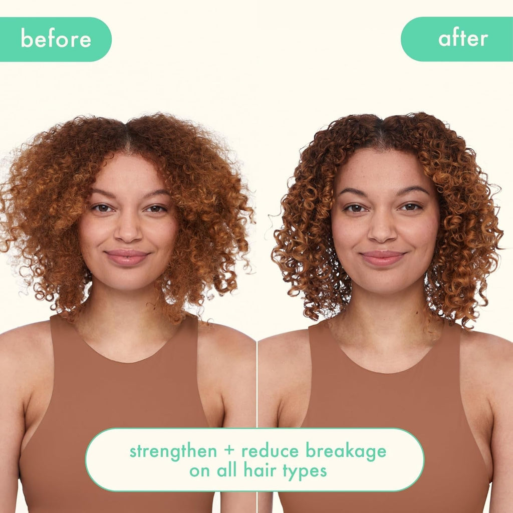 Curly hair comparison showing fuller curls on right side