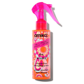 Amika detangling hair primer spray bottle, pink pump with orange floral label