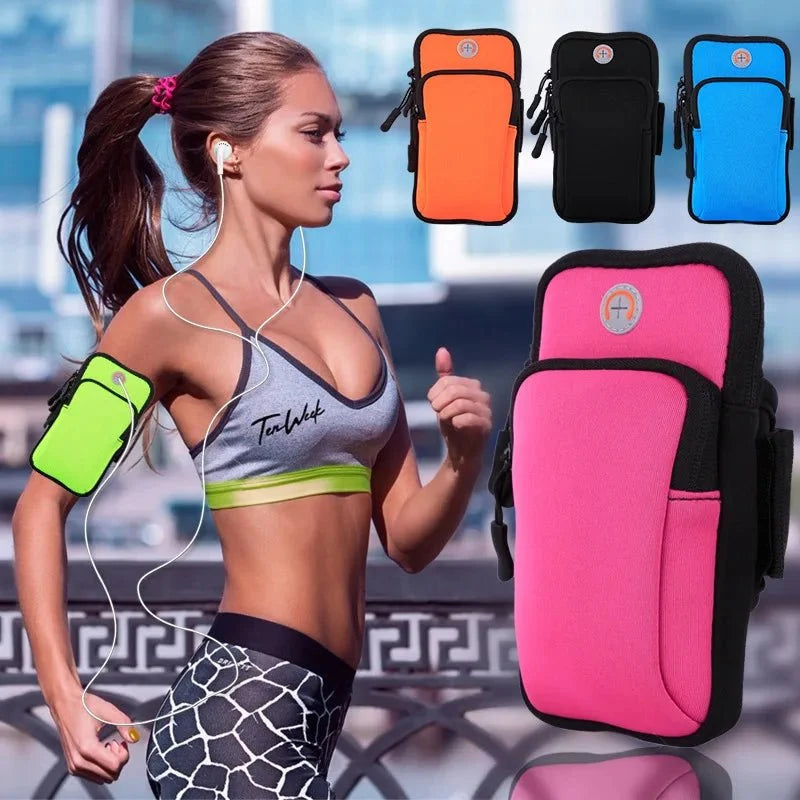 Running Arm Bag | Shockproof Adjustable Armband Pouch for Smartphones up to 6 Inches