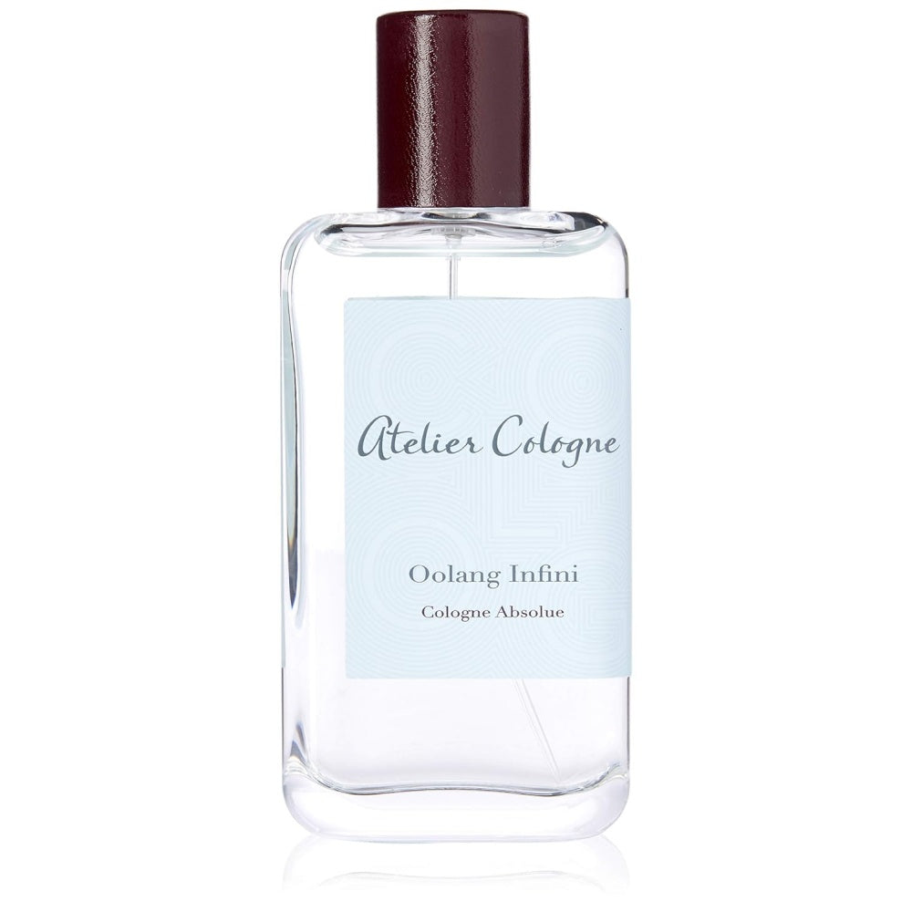 Atelier Cologne Oolang Infini cologne bottle, clear glass with burgundy cap
