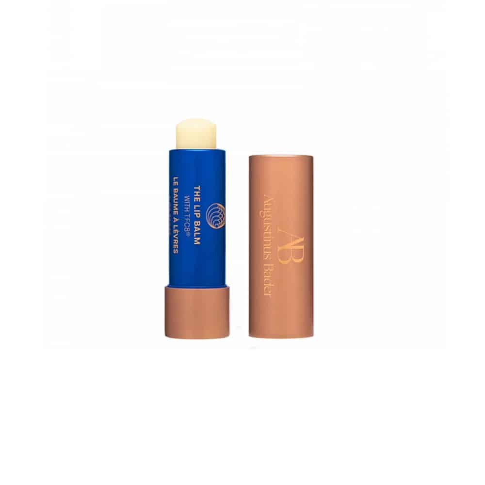 Lip balm tubes: blue capped stick and brown cylindrical tube, 4g