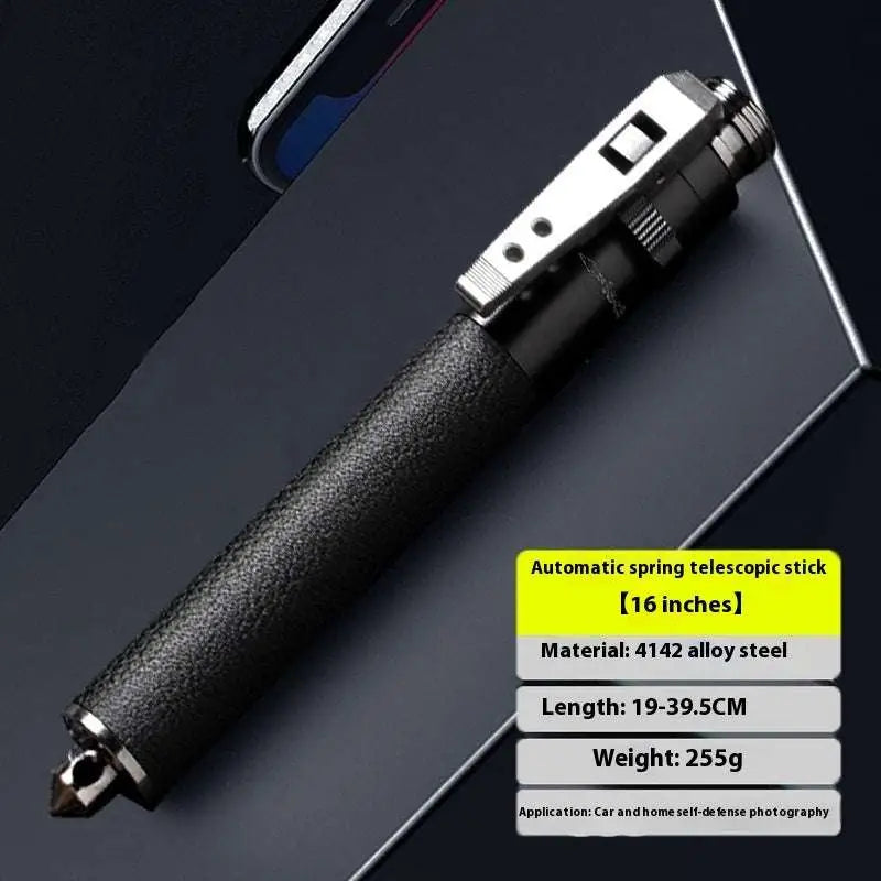 Automatic Spring Silver Self-Defense Baton
