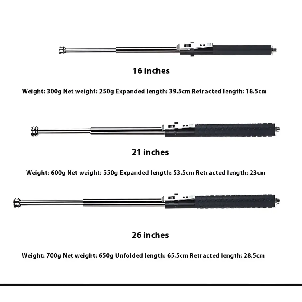 Automatic Spring Silver Self-Defense Baton