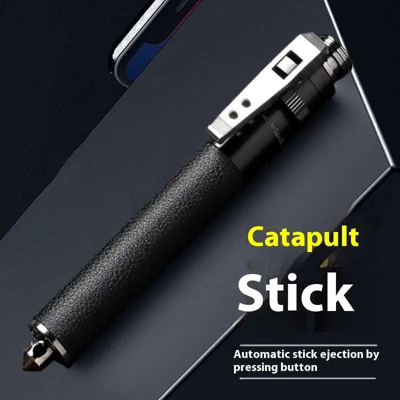 Automatic Spring Silver Self-Defense Baton