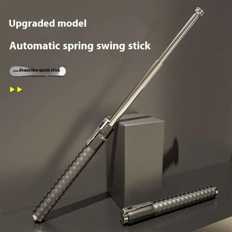 Automatic Spring Silver Self-Defense Baton