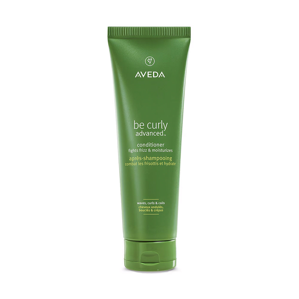 Aveda be curly advanced conditioner tube, green squeeze bottle with cap