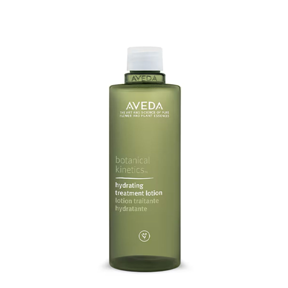 Aveda Botanical Kinetics hydrating treatment lotion bottle, 150 ml, green with white cap