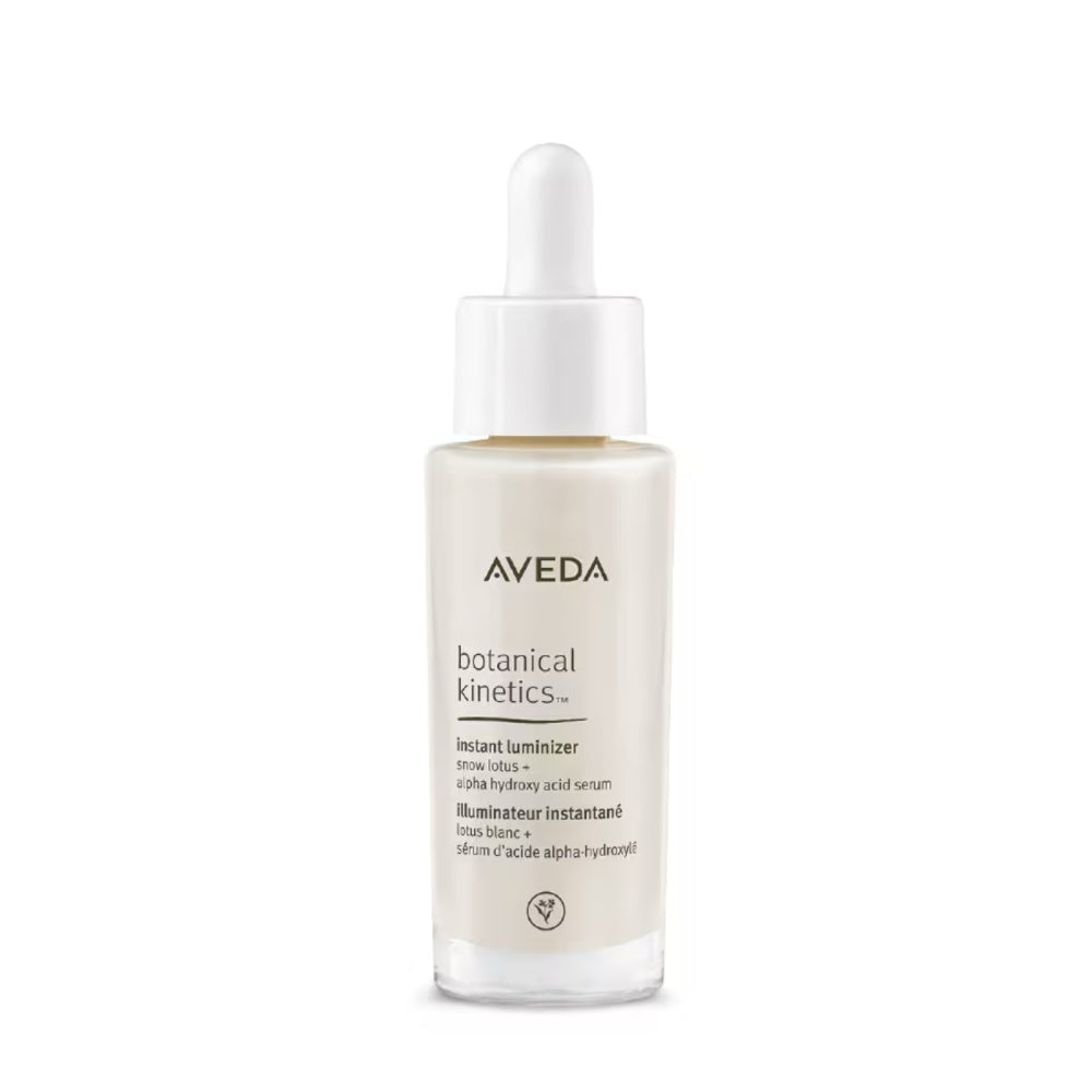 Aveda Botanical Kinetics Instant Luminizer serum bottle with dropper, 30 ml