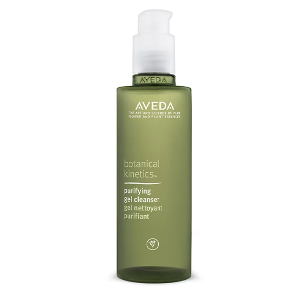 Aveda Botanical Kinetics purifying gel cleanser bottle, green with pump