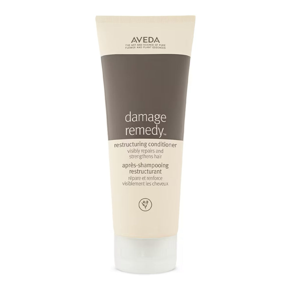 Aveda Damage Remedy restructuring conditioner tube, beige with dark label band