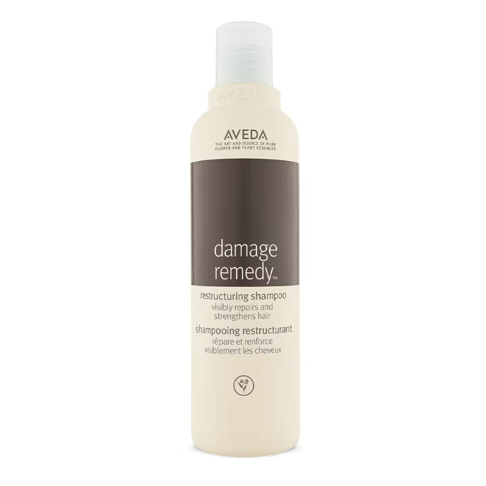 Aveda Damage Remedy restructuring shampoo bottle, front label, 250 ml