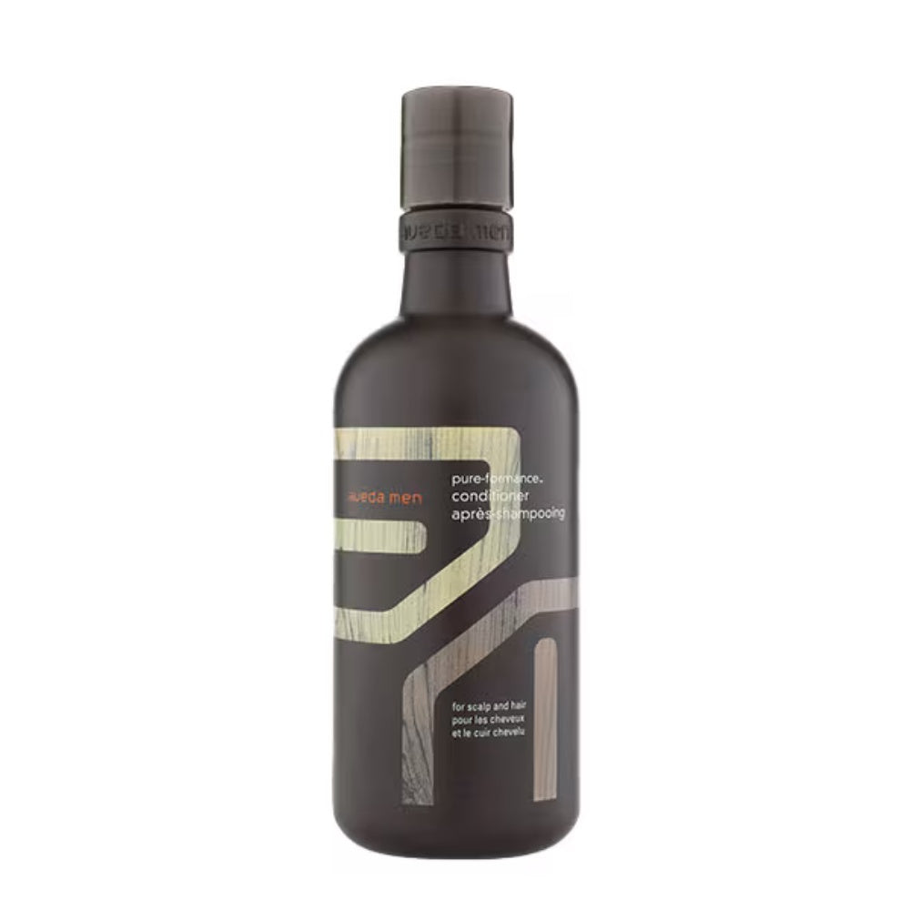 Aveda men Pure-Formance conditioner bottle, dark brown with screw cap
