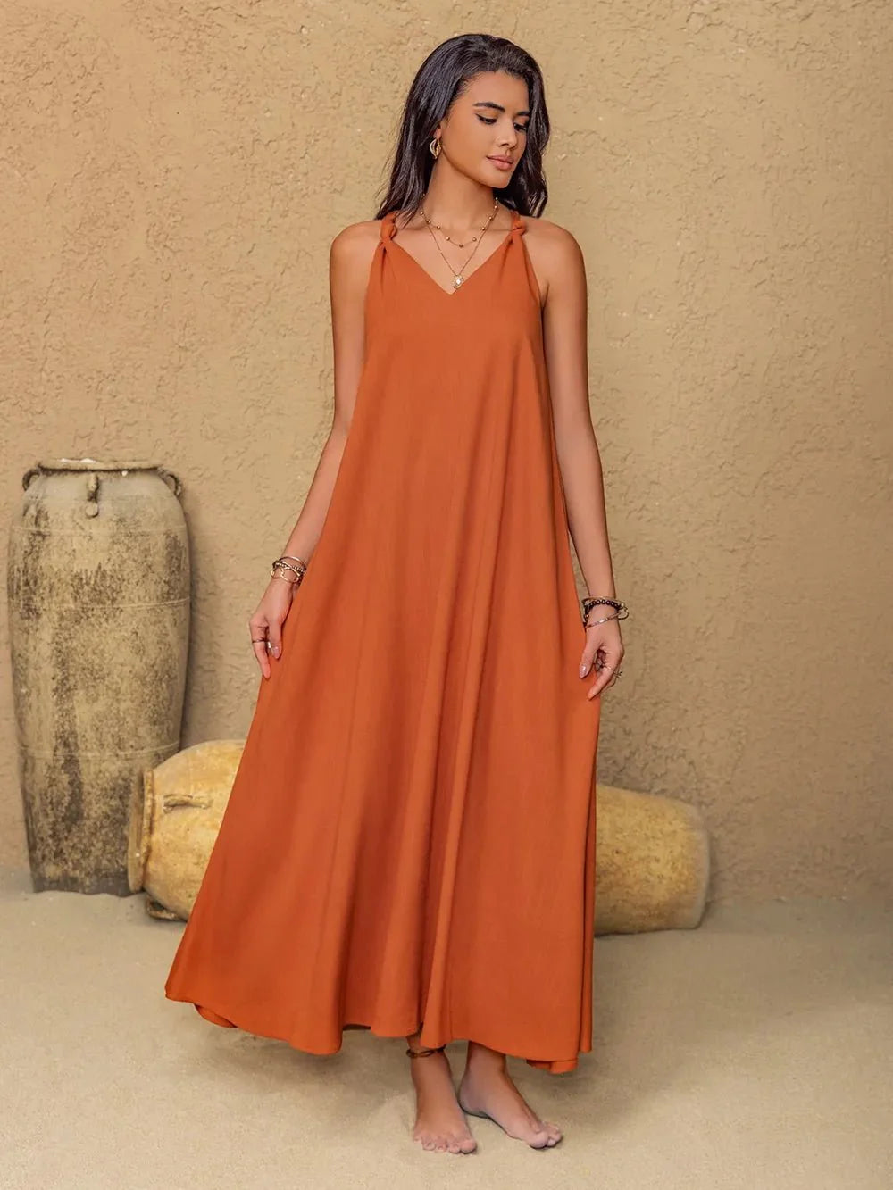 Maxi Twisted Back Dress Salty Season - Effortless Style and Comfort