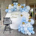 Blue Ice, Gold & White Balloon Garland Kit