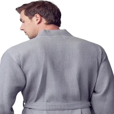 Waffle Spa Bathrobe for Men -  Absorbent, Lightweight