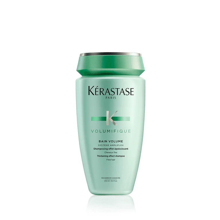 Kerastase Bain Volumifique shampoo bottle, green tube with silver cap and label