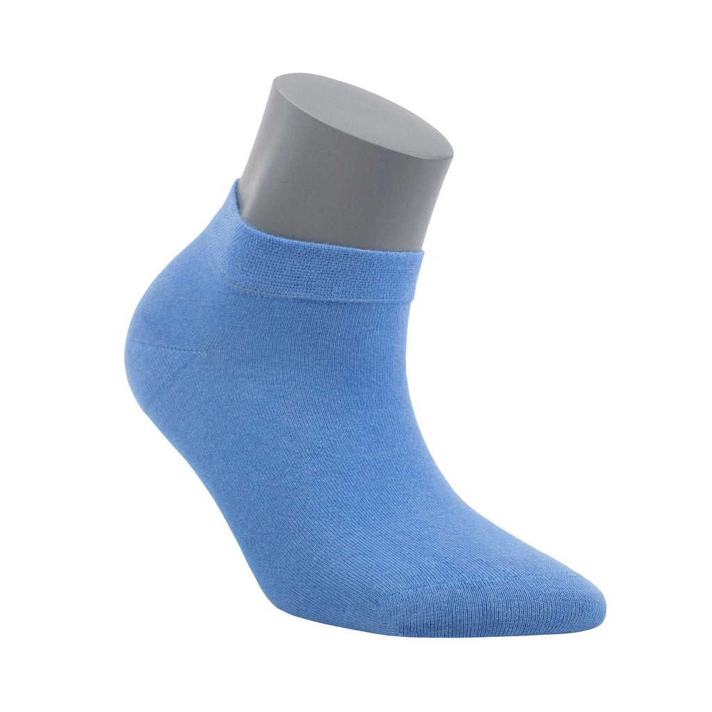 Blue ankle sock with gray cuff