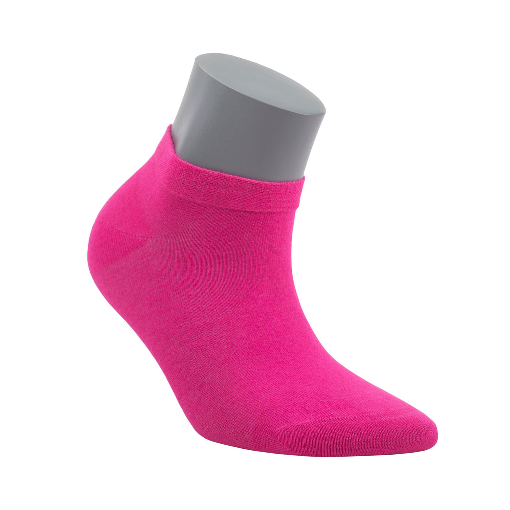 Magenta pink ankle sock with gray cuff