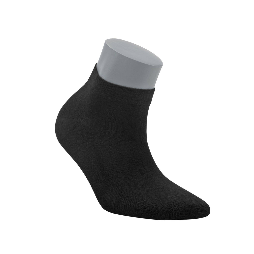 Women’s bamboo ankle sock, black with ribbed cuff, low-cut