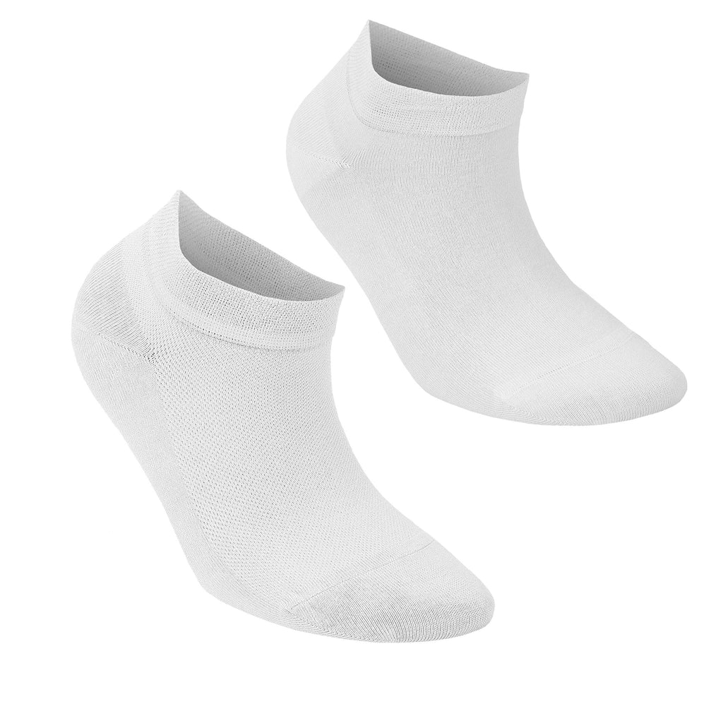 Women’s white bamboo ankle socks, soft thin low-cut, two pairs shown.