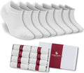 Women’s bamboo ankle socks, white soft thin low-cut, 8-pack, no-show style.
