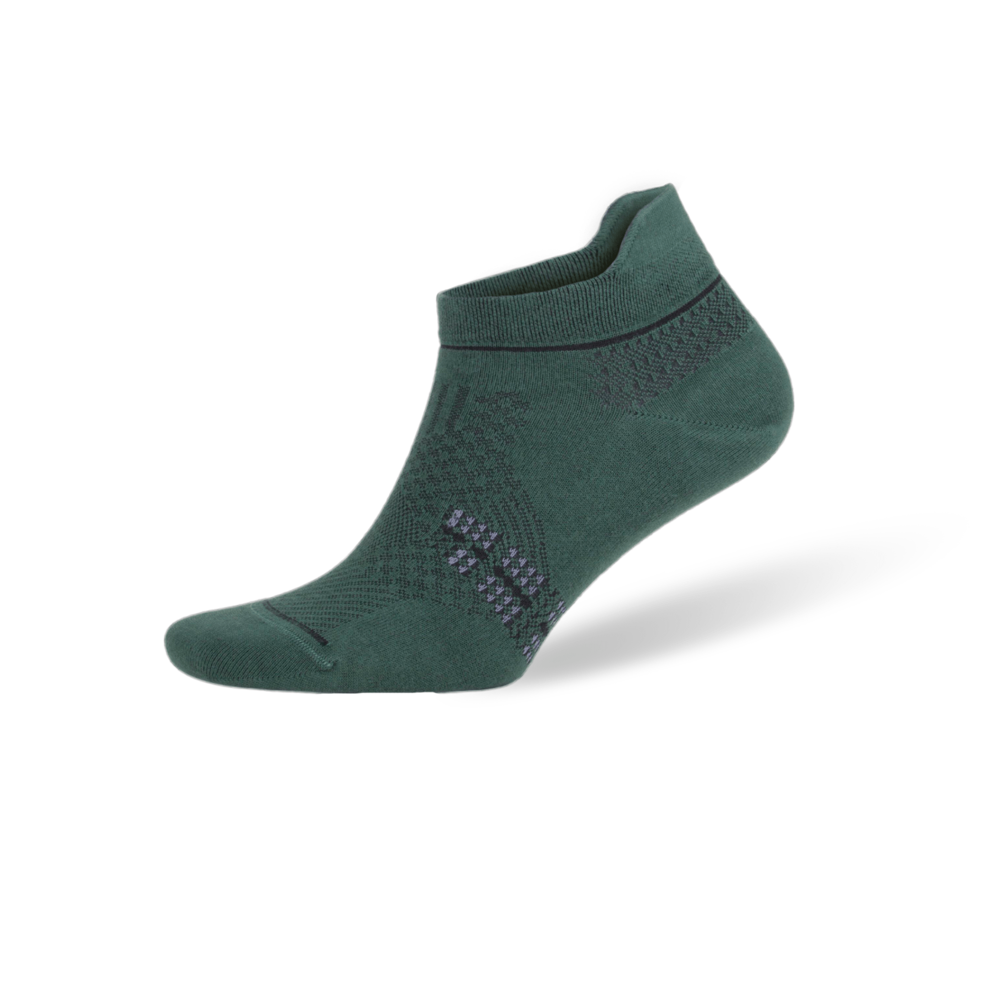 Bamboo ankle sock in dark green with textured knit pattern at toe and top