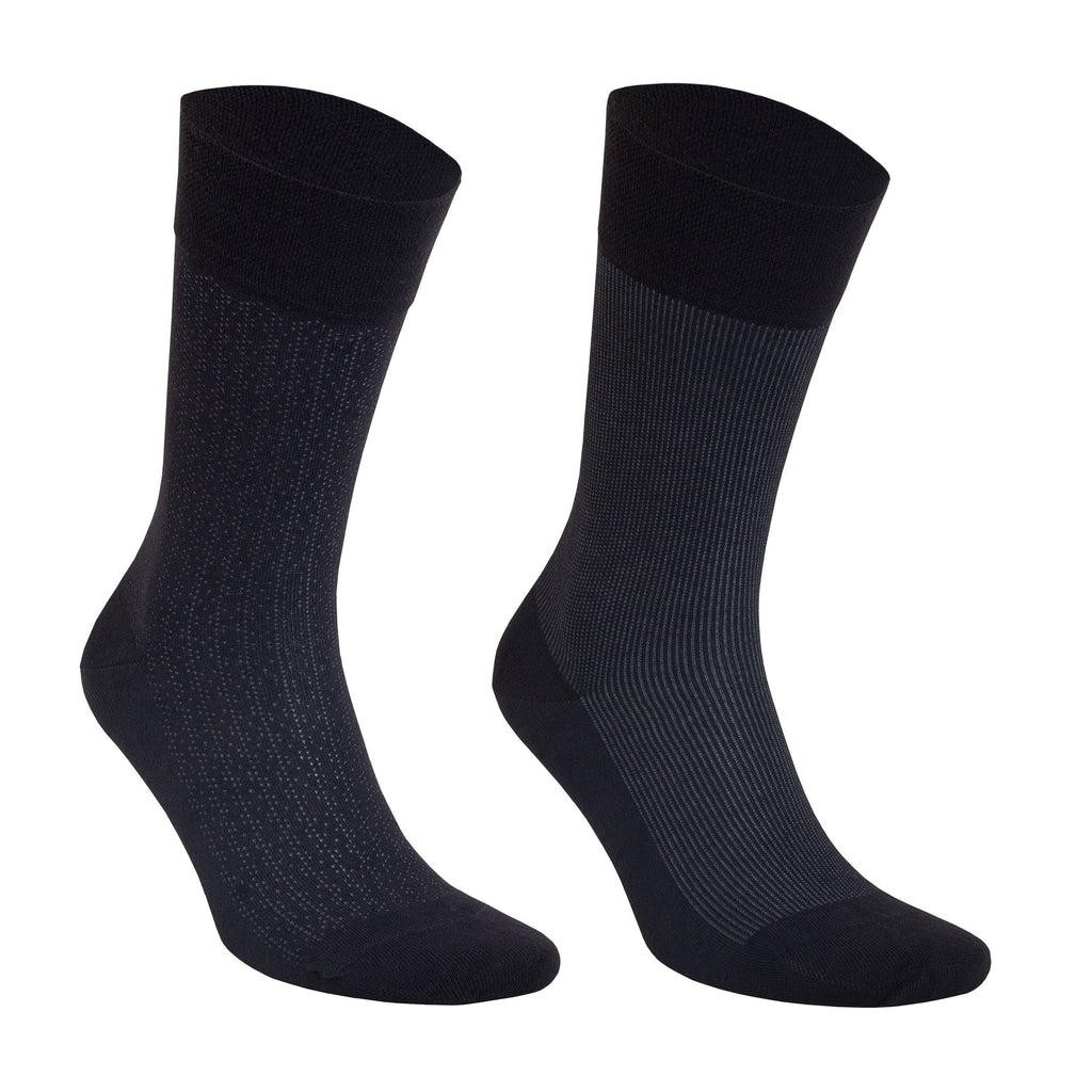 Men’s bamboo dress socks, dark navy pair with subtle ribbed texture