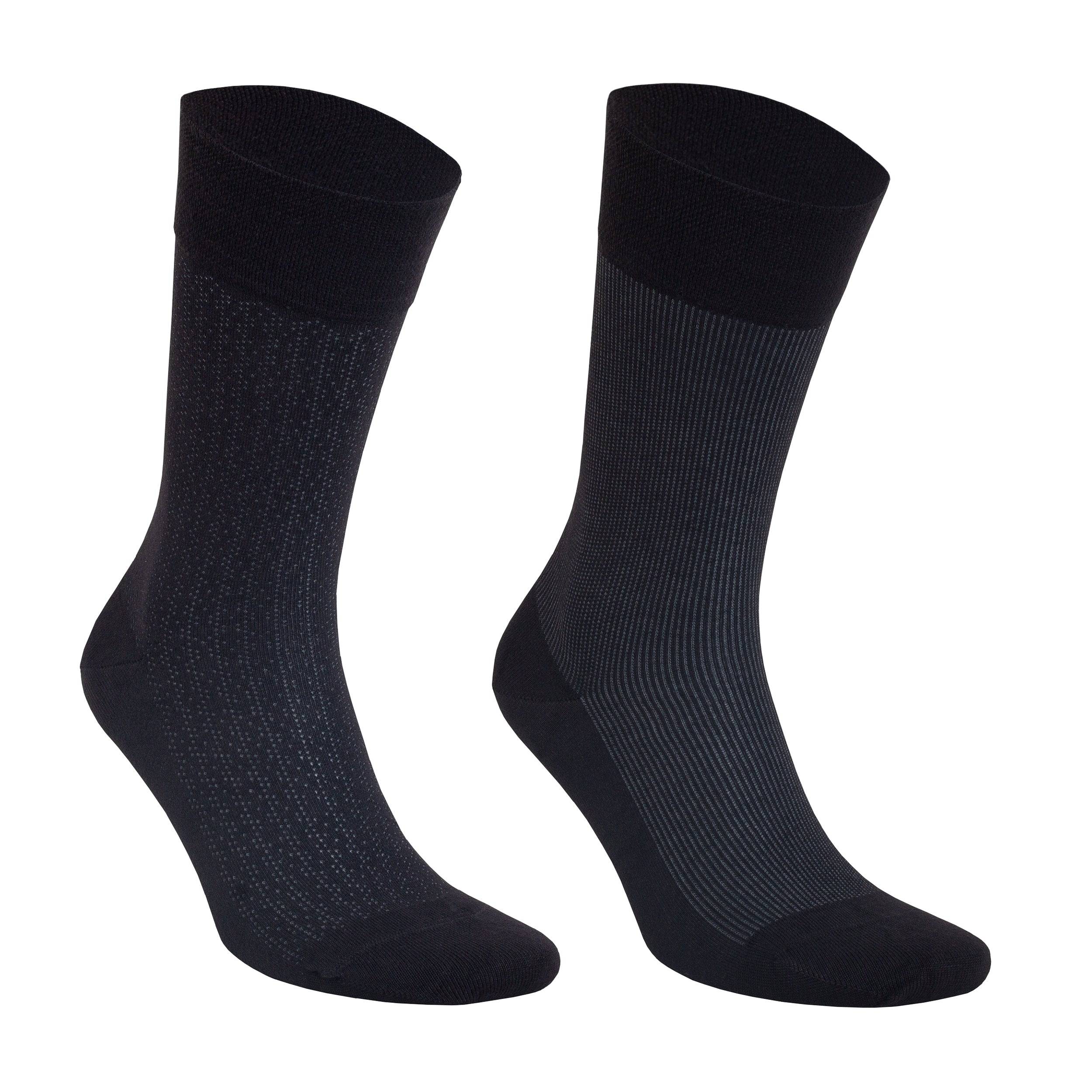 Men’s bamboo dress socks, dark navy pair with subtle ribbed texture