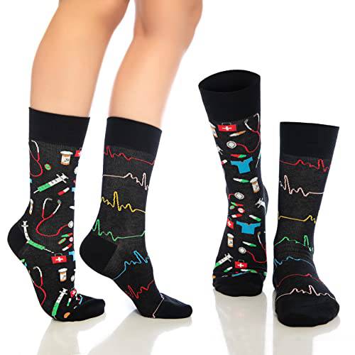 Crew socks set in black with multicolor tech, cables, and red Swiss-style details