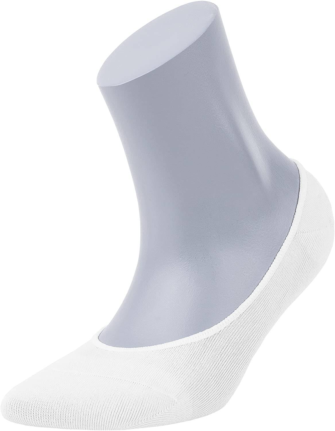Light blue no-show sock with ribbed cuff and smooth toe