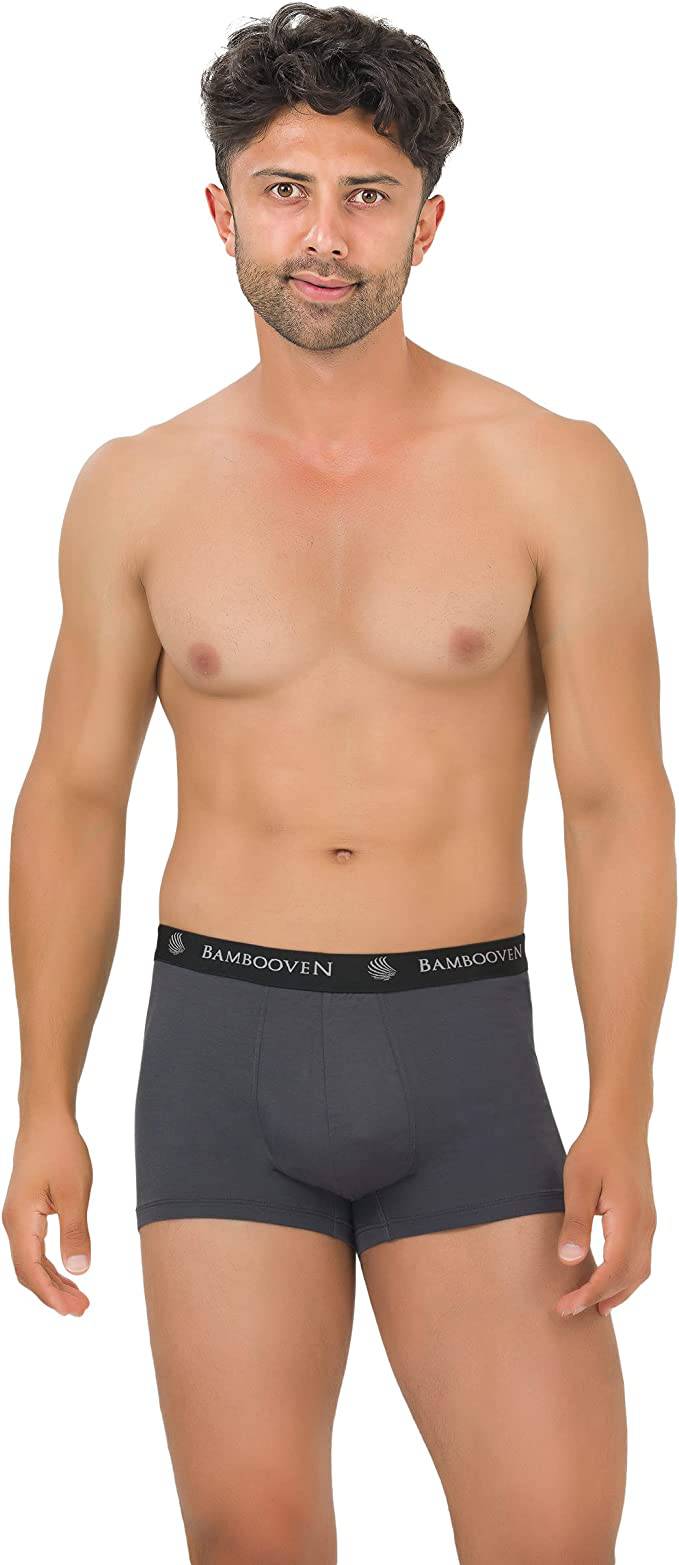 Men's bamboo trunks with pouch, dark gray boxer briefs