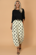 Polka Dot Pleated High Waist Harem Pants