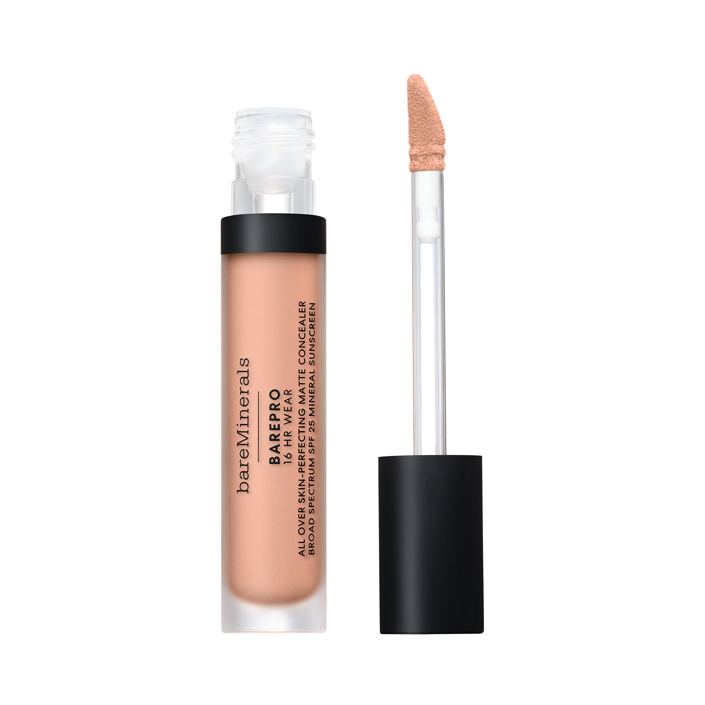 Matte concealer bottle with doe-foot applicator, beige shade